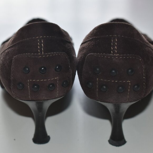 Tod's brown leather loafer pumps with a kitten heel EU 36/US 6 - Picture 3 of 4